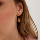 Safety Pin Gold Color Rose Sterling Silver Earring